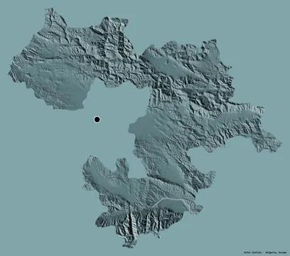 Sofia, Bulgaria. Colored elevation map Stockillustratie