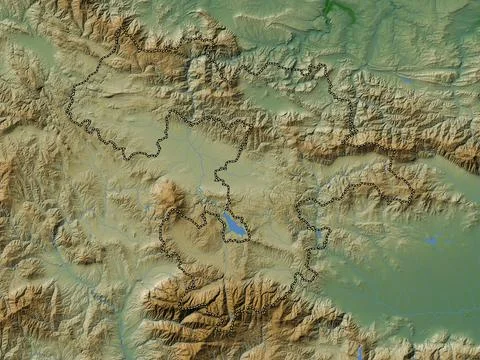Sofia, Bulgaria. Colored elevation map with lakes and rivers Illustrazione stock