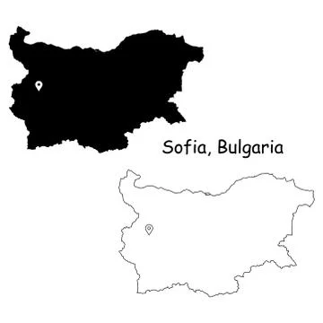 Sofia Bulgaria Country Map with Location Pin on Capital City Stockillustratie