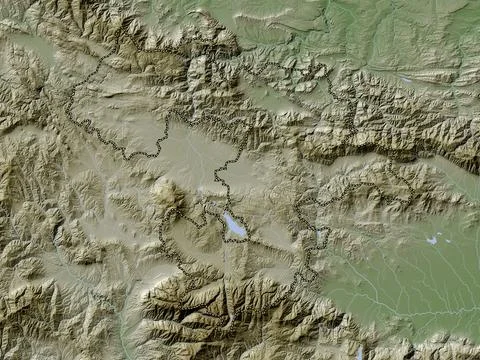 Sofia, Bulgaria. Elevation map colored in wiki style with lakes and rivers Illustrazione stock