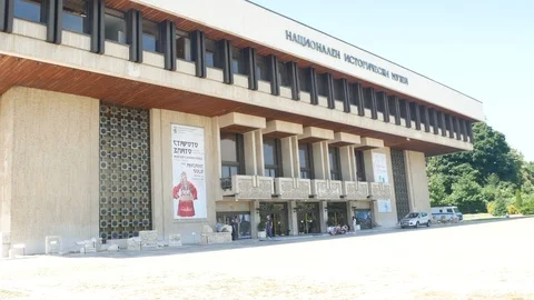 Sofia, Bulgaria, the facade of the National Museum of History 스톡 동영상 112356257