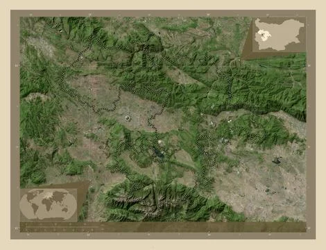 Sofia, Bulgaria. High resolution satellite map Stockillustratie