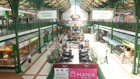 Sofia, Bulgaria, inside the Central Market 库存影片 112358228