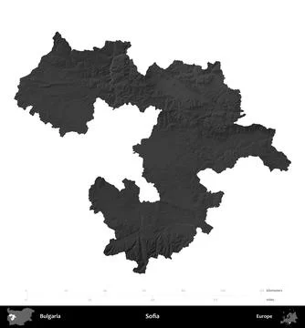 Sofia, Bulgaria, isolated on white. Grayscale Stock Illustration
