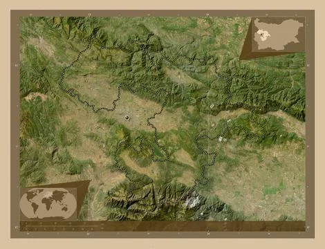 Sofia, Bulgaria. Low resolution satellite map Stockillustratie