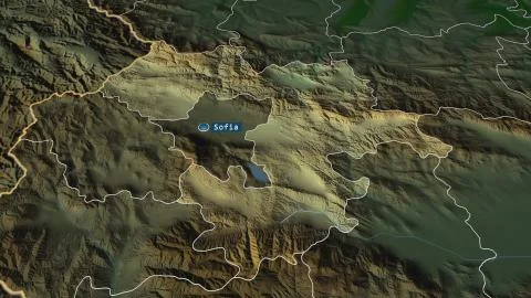 Sofia, Bulgaria. Main physical landscape features Illustrazione stock