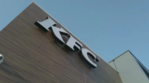 Sofia, Bulgaria - Mar 12, 2025: Angled view of a modern KFC restaurant with b Stock Footage 320972361