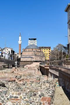 Sofia, Bulgaria - March 4, 2020: The Banya Bashi Mosque in the Bulgarian capital Stock Photos