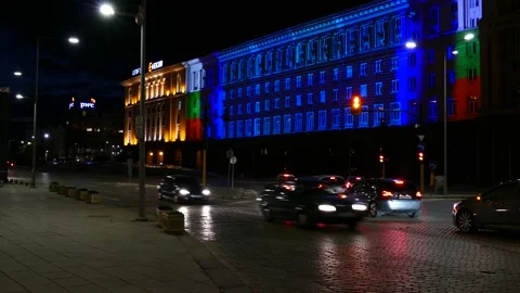 SOFIA, BULGARIA - MAY 8, 2018: Building of Council of Ministers. Stockbeeldmateriaal 153477634