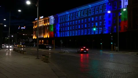 SOFIA, BULGARIA - MAY 8, 2018: Building of Council of Ministers. Stock Footage 153477707