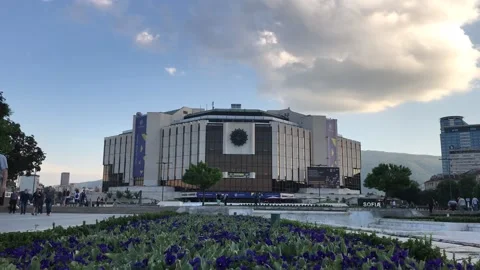 SOFIA, BULGARIA - MAY 9, 2018: National Palace of Culture. Time lapse video. Stock Footage 152643413