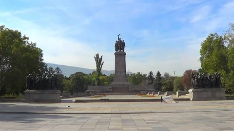 SOFIA, BULGARIA, monument to the Soviet Army Stock Footage 83650794