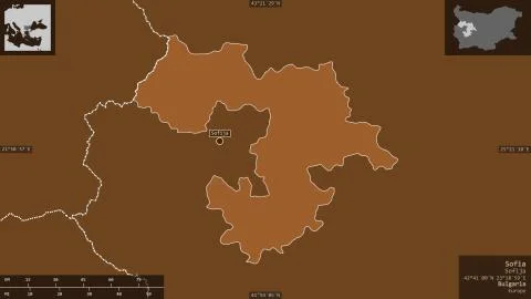 Sofia, Bulgaria. Patterned solids with lakes and rivers Stock Illustration