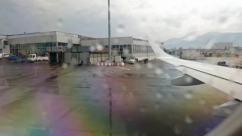 SOFIA, BULGARIA: Plane circling the runway of Sofia International Airport, Stock Footage 91084873