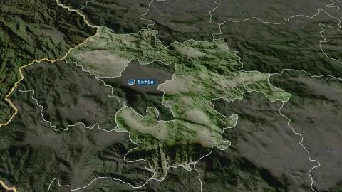 Sofia, Bulgaria. Satellite imagery Illustrazione stock