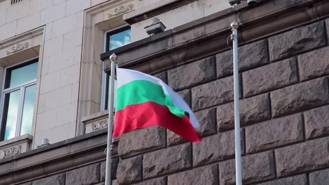 SOFIA, BULGARIA - SEPTEMBER 2016: Waving Bulgarian flag Stock Footage 72829613