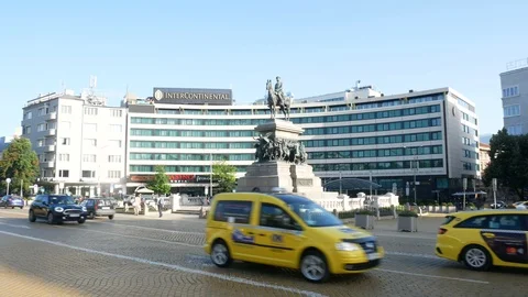 Sofia, Bulgaria, Statue of Tsar Alexander II Stock Footage 112354417