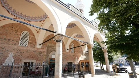 Sofia, Bulgaria, tilt up of the facade of  the Banya Bashi mosque Stock Footage 112334188