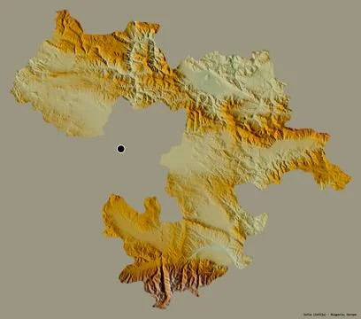 Sofia, Bulgaria. Topographic relief map Illustrazione stock
