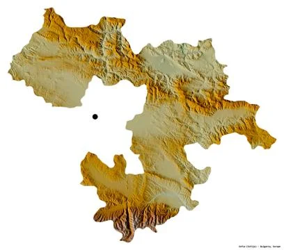 Sofia, Bulgaria. Topographic relief map Stockillustratie