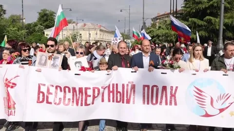 Sofia celebrates the march of the Immortal Regiment as part of the celebrations  Video stock 308721203