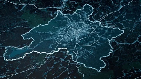 Sofia City Bulgaria Digital Map Highlight 4K Vidéo 337912640