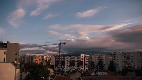 Sofia City Day to Night Timelapse with Dramatic Clouds Bulgaria 動画素材 346855123
