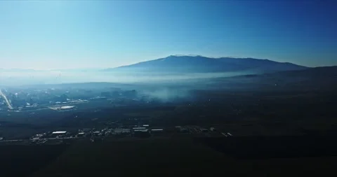 Sofia City Hidden In Cold Morning Haze Dirty Air Toxic Particles Vibrant Deep Stock Footage 300441244