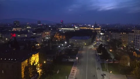 Sofia Cityscape from Alexander Nevsky Bell Tower at Blue Hour Stock-Footage 341873354