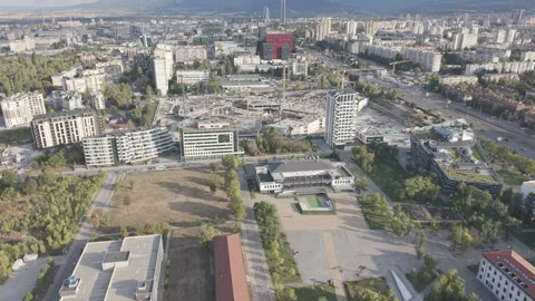 Sofia Cityscape and Major Urban Construction Development in Bulgaria D-LOG M Stock Footage 346415284