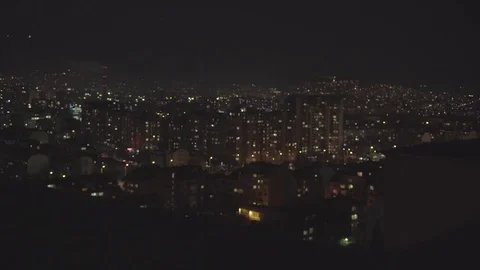 Sofia Cityscape Blocks with Lights at Night 4K Stock Footage 71775773