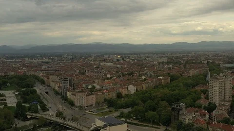 Sofia District Lozenetz Panorama 100 meters altitude Stock Footage 116304056
