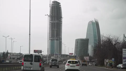 Sofia, Driving through the Sofia city in Bulgaria, slow motion POV Video stock 250005682