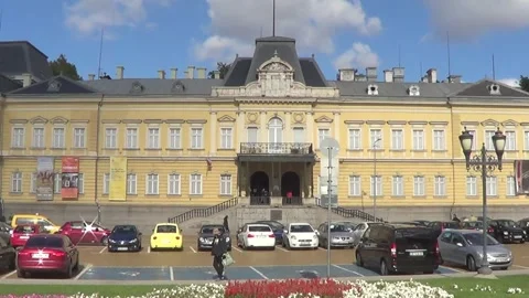 Sofia, king's palace, now art gallery and ethnographic museum Stock Footage 330072550
