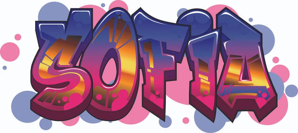 Sofia Name Text Graffiti Word Design Stock Illustration