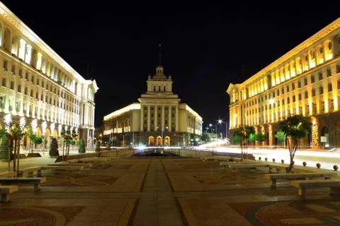Sofia at night Stock Photos