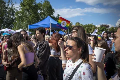 The Sofia Pride event in support of LGBT rights lesbian, gay, transgender and Stock Photos