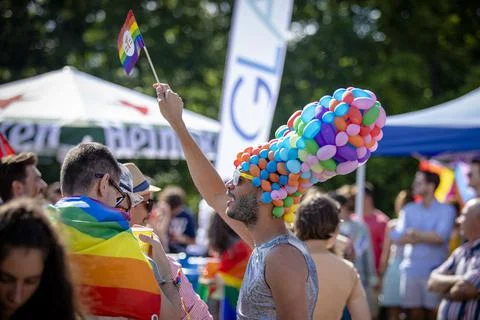 The Sofia Pride event in support of LGBT rights lesbian, gay, transgender and Stock Photos