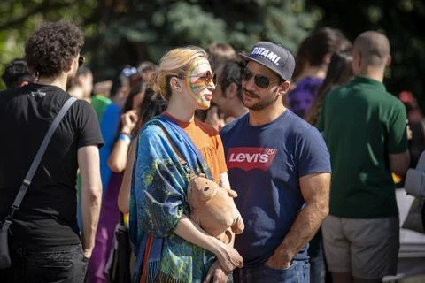 The Sofia Pride event in support of LGBT rights lesbian, gay, transgender and Foto stock