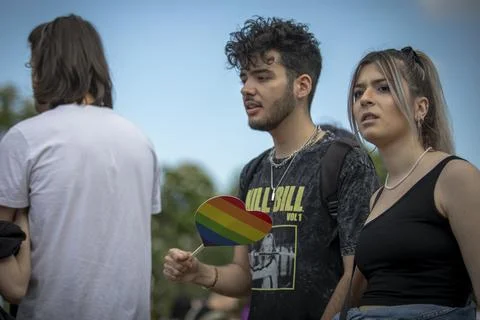 The Sofia Pride event in support of LGBT rights lesbian, gay, transgender and Stock Photos
