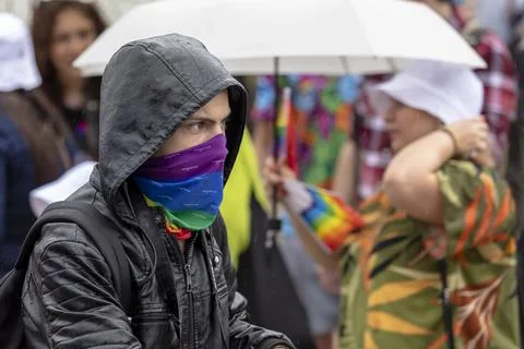 The Sofia Pride event in support of LGBT rights lesbian, gay, transgender a.. Stock Photos
