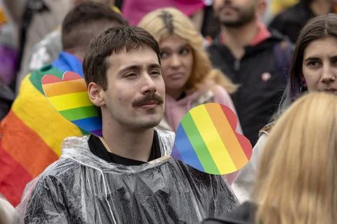 The Sofia Pride event in support of LGBT rights lesbian, gay, transgender a.. Stock Photos