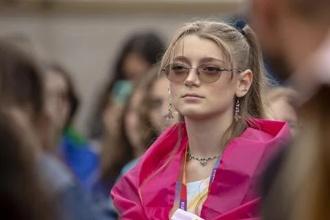 The Sofia Pride event in support of LGBT rights lesbian, gay, transgender a.. Stock Photos