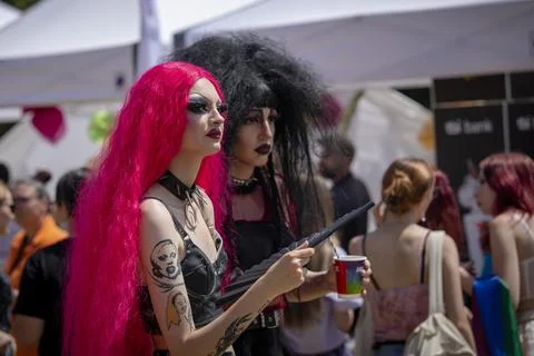 The Sofia Pride event in support of LGBT rights lesbian, gay, transgender a.. Foto stock