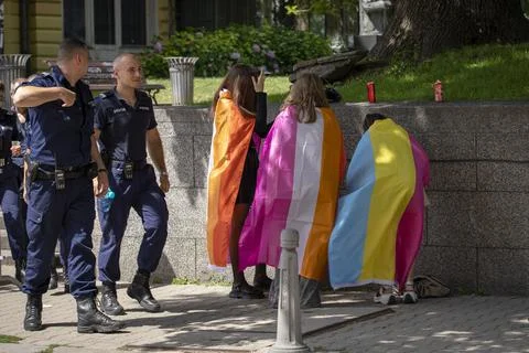 The Sofia Pride event in support of LGBT rights lesbian, gay, transgender a.. Stock Photos
