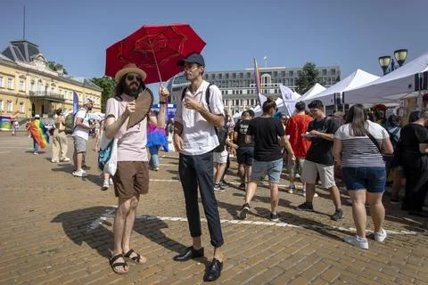 The Sofia Pride event in support of LGBT rights lesbian, gay, transgender a.. Stock-Fotos