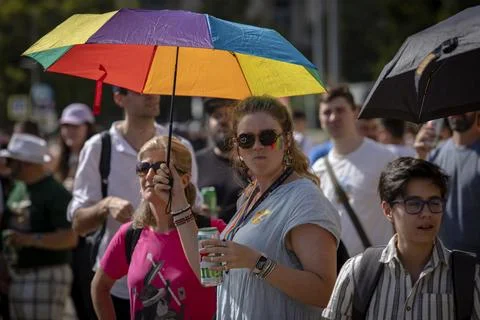 The Sofia Pride event in support of LGBT rights lesbian, gay, transgender a.. Stock Photos