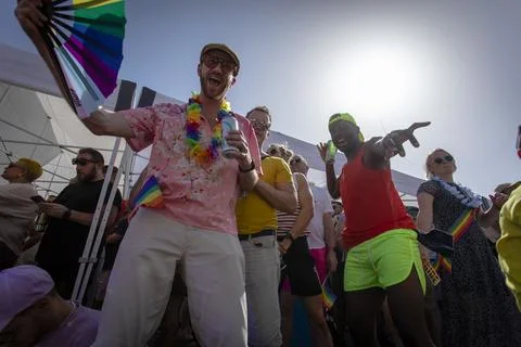 The Sofia Pride event in support of LGBT rights lesbian, gay, transgender a.. Stock Photos