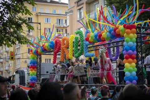 The Sofia Pride event in support of LGBT rights lesbian, gay, transgender a.. Фото