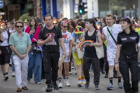 The Sofia Pride event in support of LGBT rights lesbian, gay, transgender a.. Stock Photos